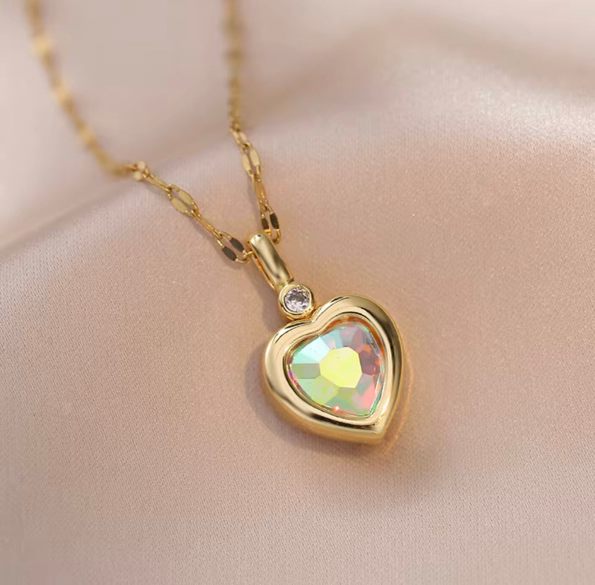 replaceable heart stone chain ALC 1
