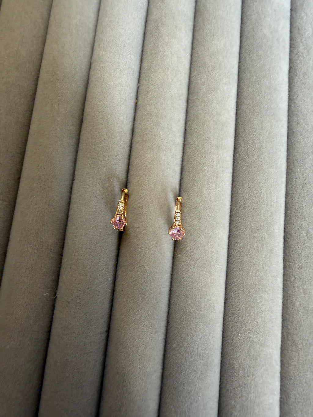 Pink stone Hugg earrings